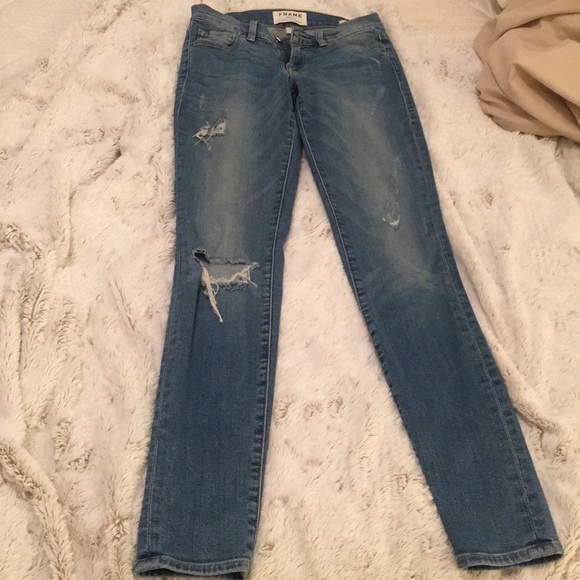 Frame denim distressed skinny jeans - Picture 3 of 3